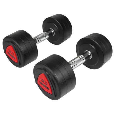 Hammer Fitness PU 12.5kg Dumbbells - Pair