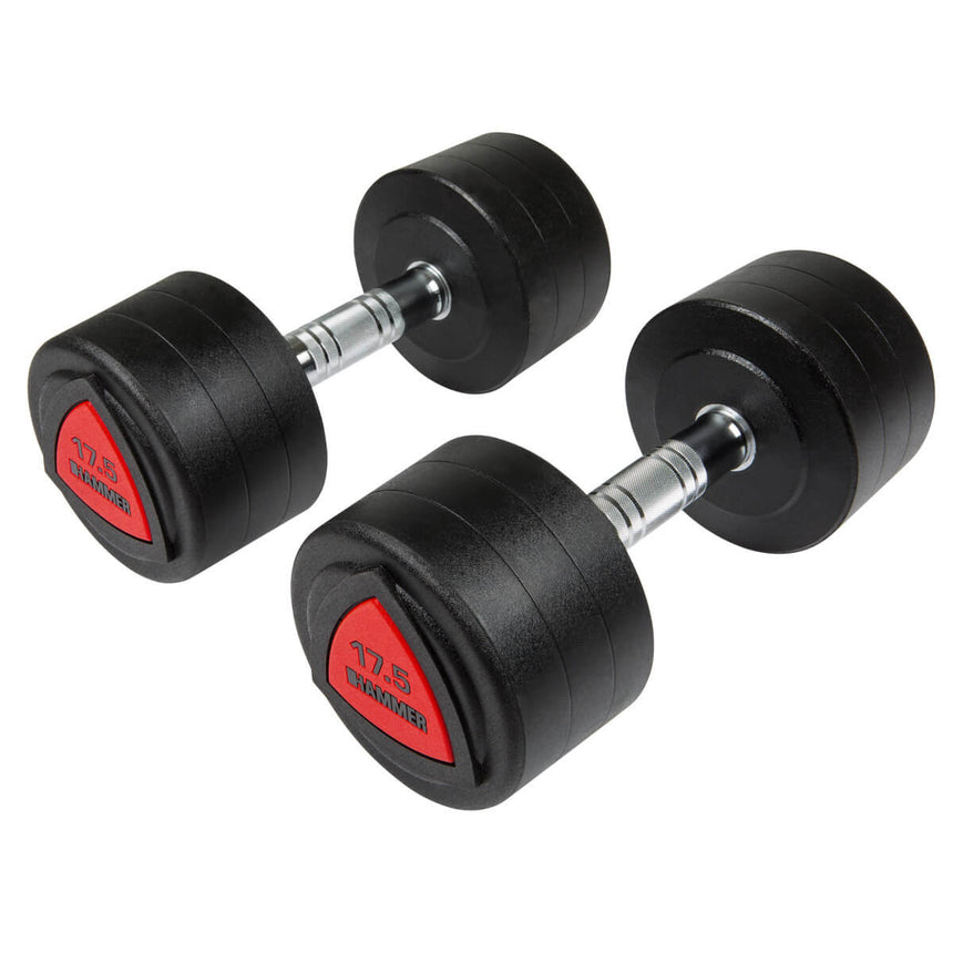 Hammer Fitness PU 17.5kg Dumbbells - Pair