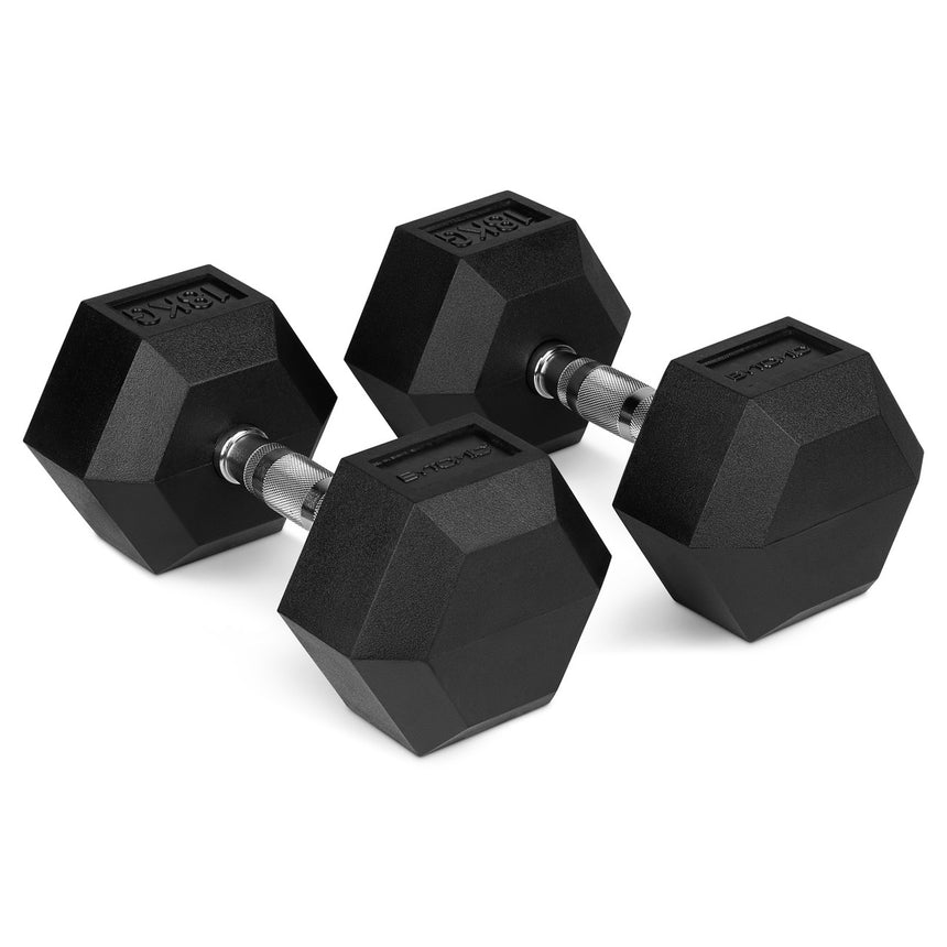 Bytomic Rubber 18kg Hexagon Dumbbell Single