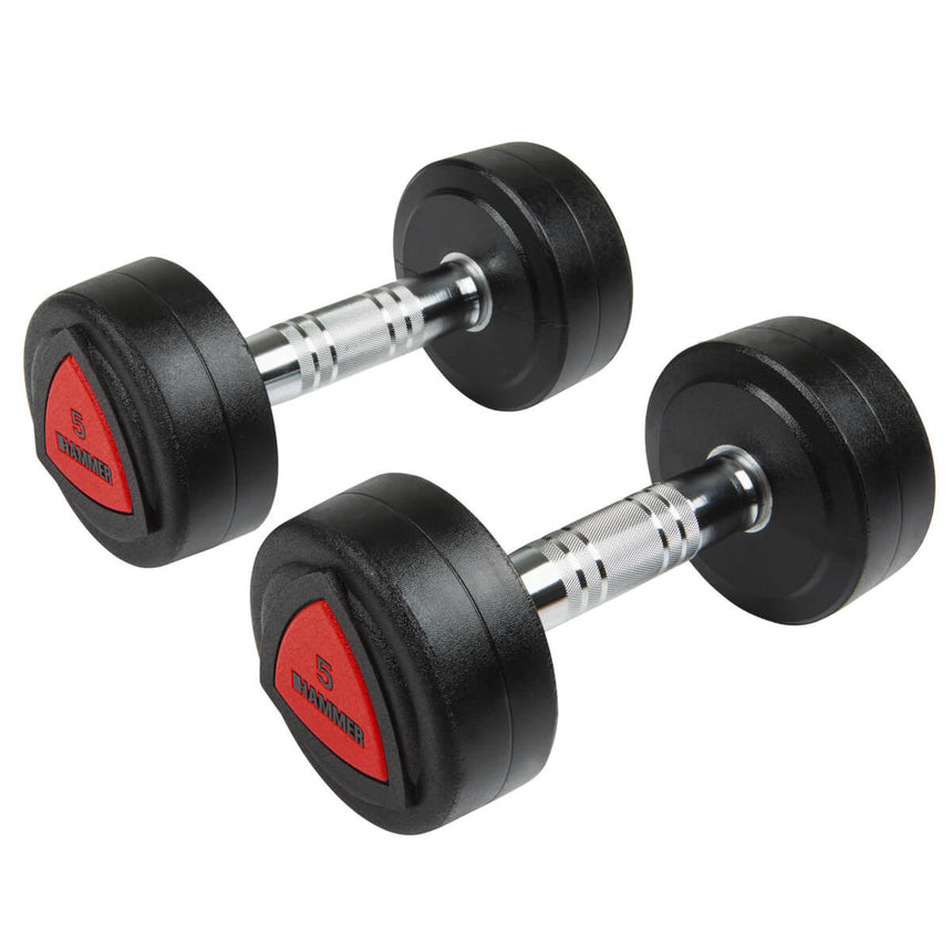 Hammer Fitness PU 5kg Dumbbells - Pair