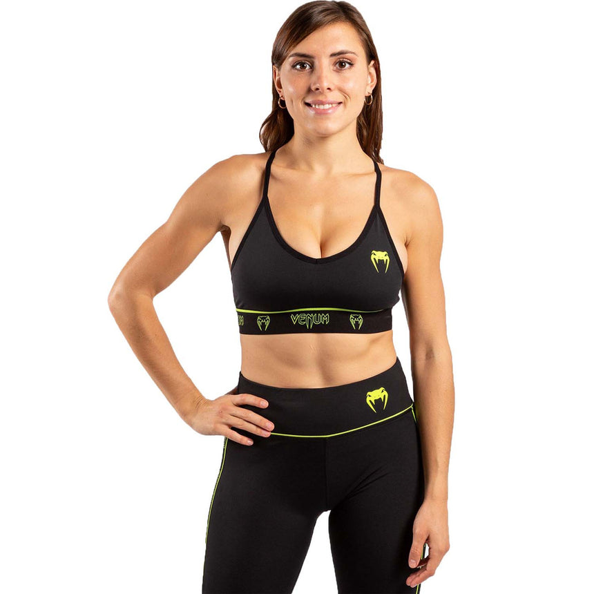 Venum Tecmo Sports Bra Black-Neo Yellow