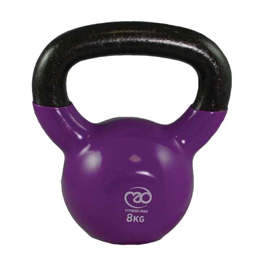 Fitness Mad Vinyl Covered 8kg Kettlebell Purple 8kg