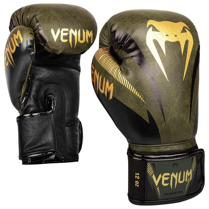 Venum Impact Boxing Gloves Khaki-Gold