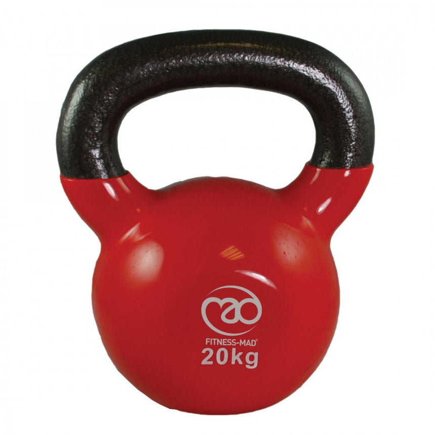 Fitness Mad Vinyl Covered 20kg Kettlebell Red 20kg