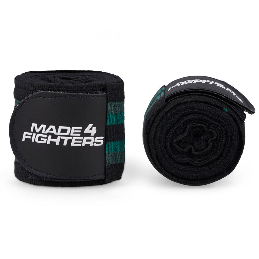 Made4Fighters S1 Striped Hand Wraps Black-Green