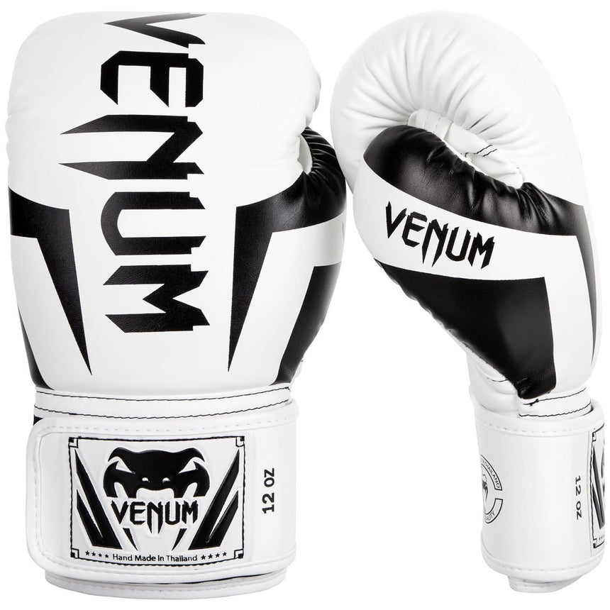 Venum Elite Boxing Gloves White-Black