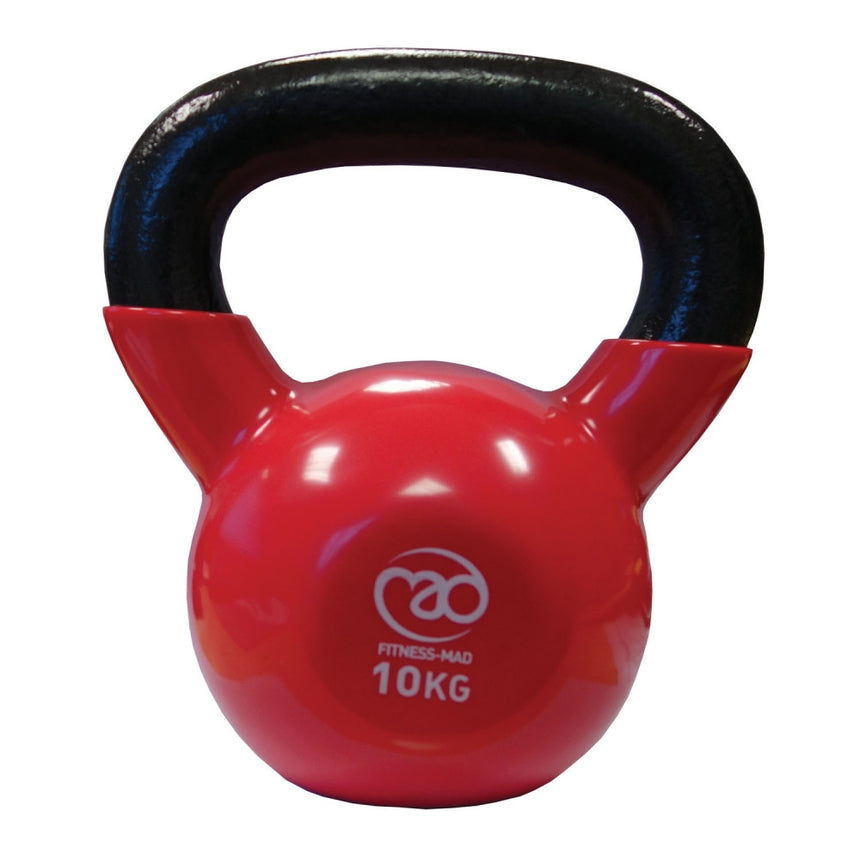 Fitness Mad Vinyl Covered 10kg Kettlebell Red 10kg