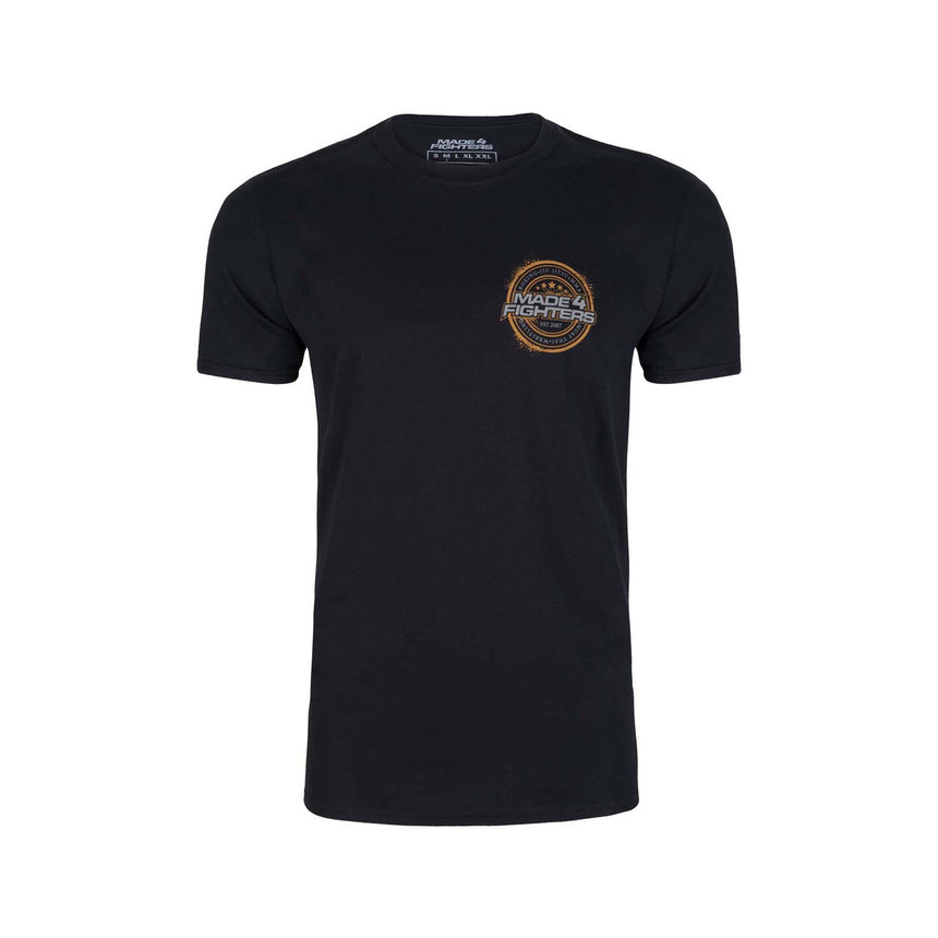 Made4Fighters Grunge T-Shirt Black-Yellow