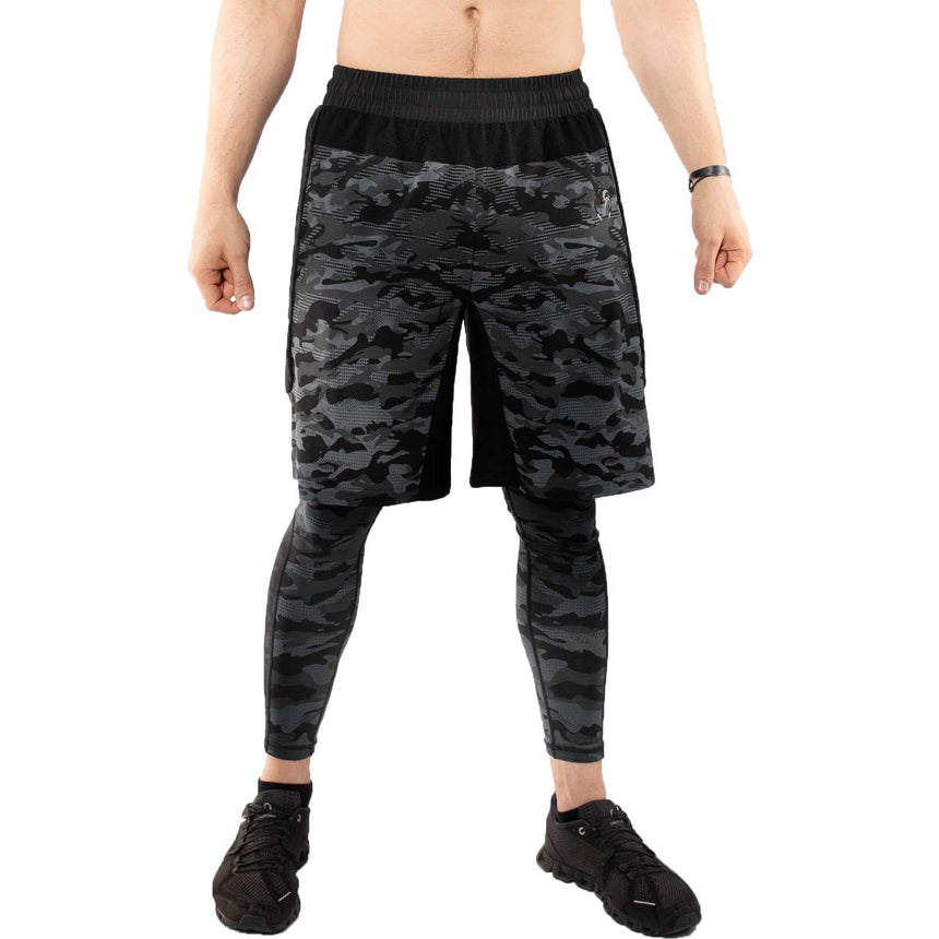 Venum Defender Dark Camo Training Shorts Black-Grey