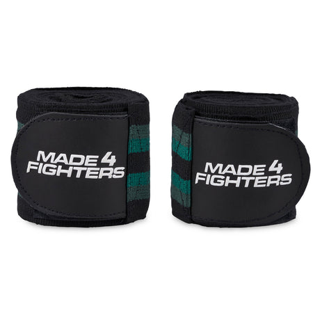 Made4Fighters S1 Striped Hand Wraps Black-Green