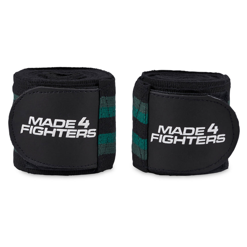 Made4Fighters S1 Striped Hand Wraps Black-Green
