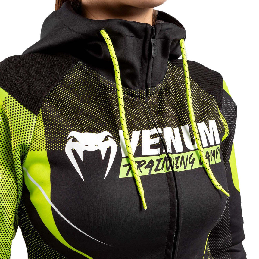 Venum Training Camp 3.0 Womens Hoodie Black-Neo Yellow
