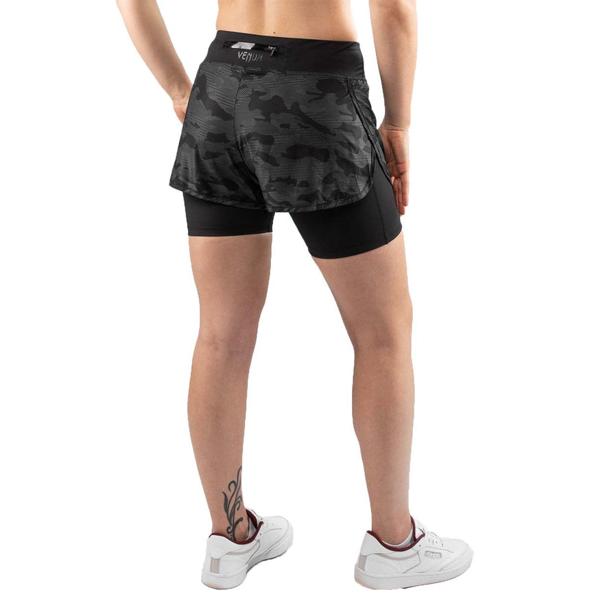 Venum Defender Womens Hybrid Compression Shorts Black-Black