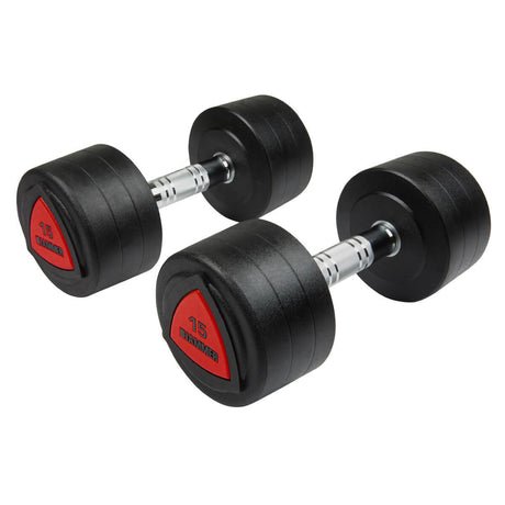 Hammer Fitness PU 15kg Dumbbells - Pair