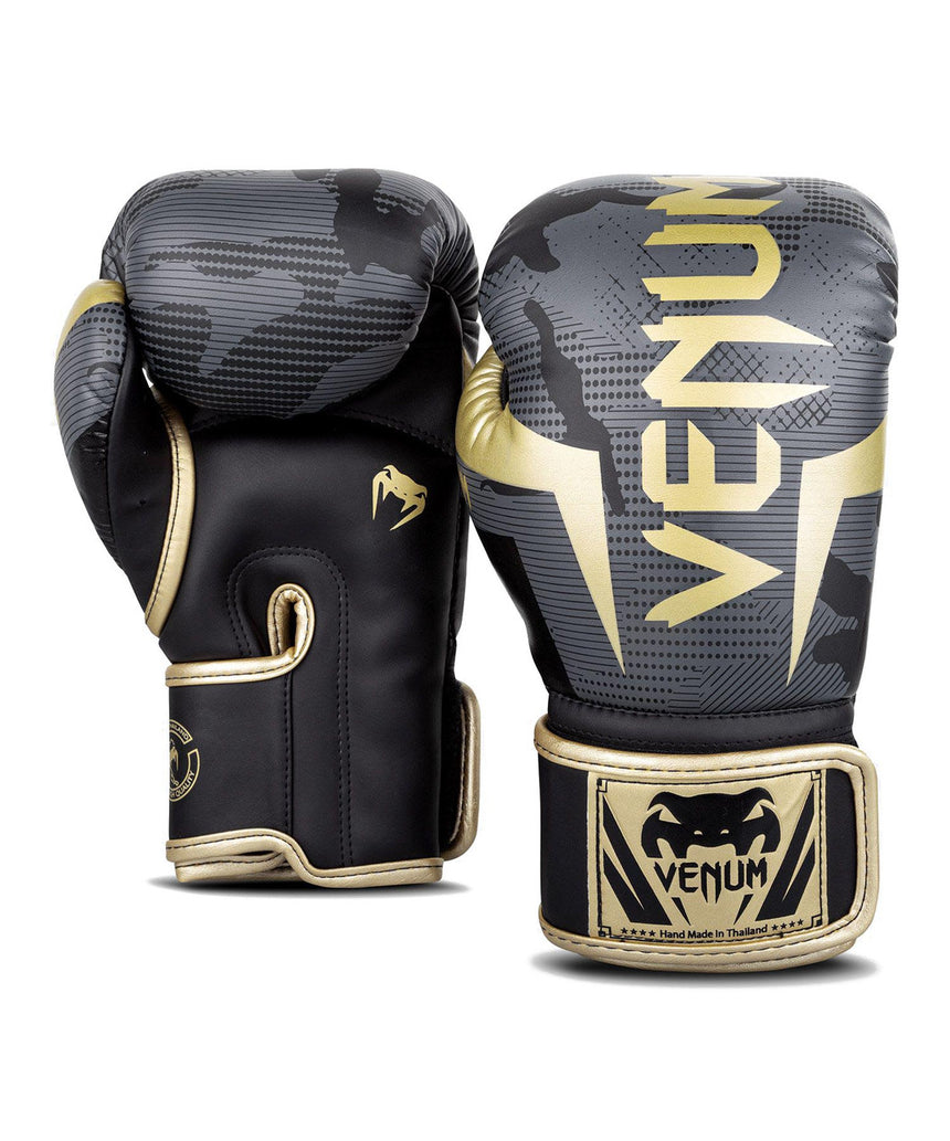 Venum Elite Boxing Gloves Dark Camo-Gold