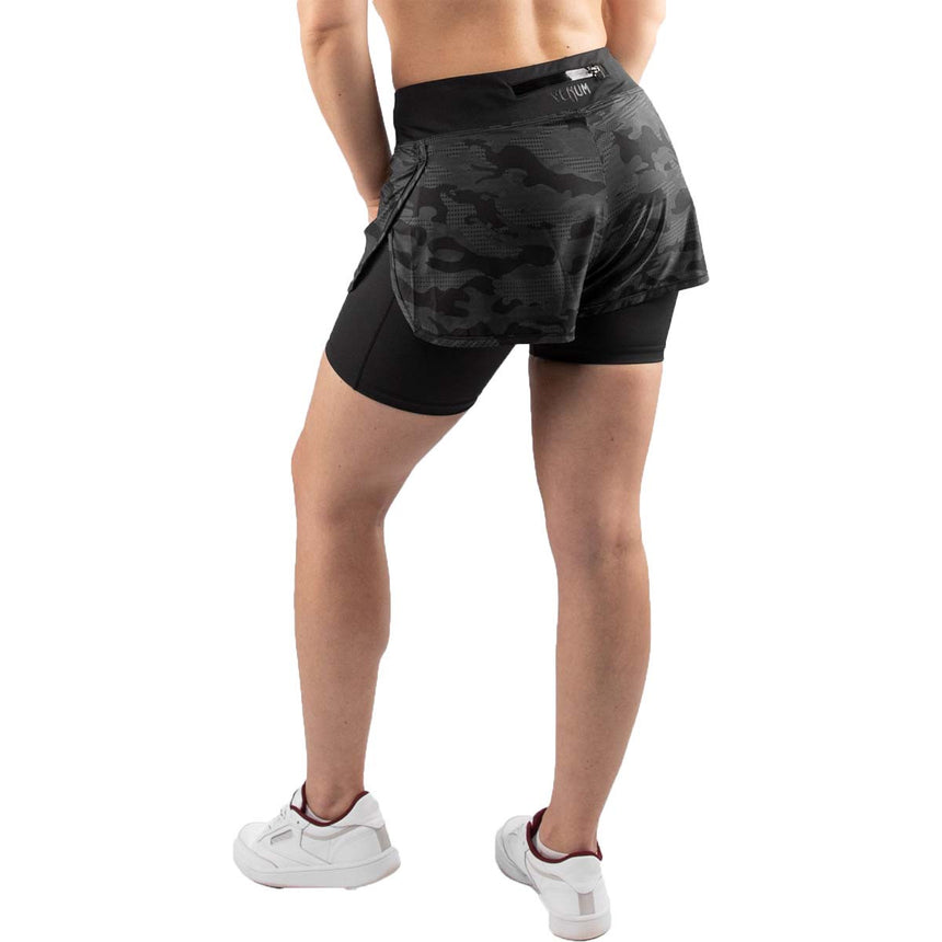 Venum Defender Womens Hybrid Compression Shorts Black-Black