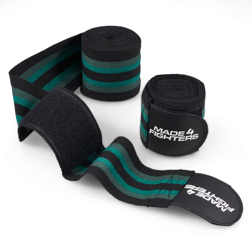 Made4Fighters S1 Striped Hand Wraps Black-Green